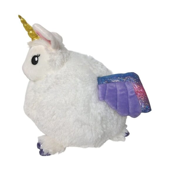 Squishable White Unicorn Pegasus Round Glitter Sparkly Plush 2021 11" - Picture 4 of 7